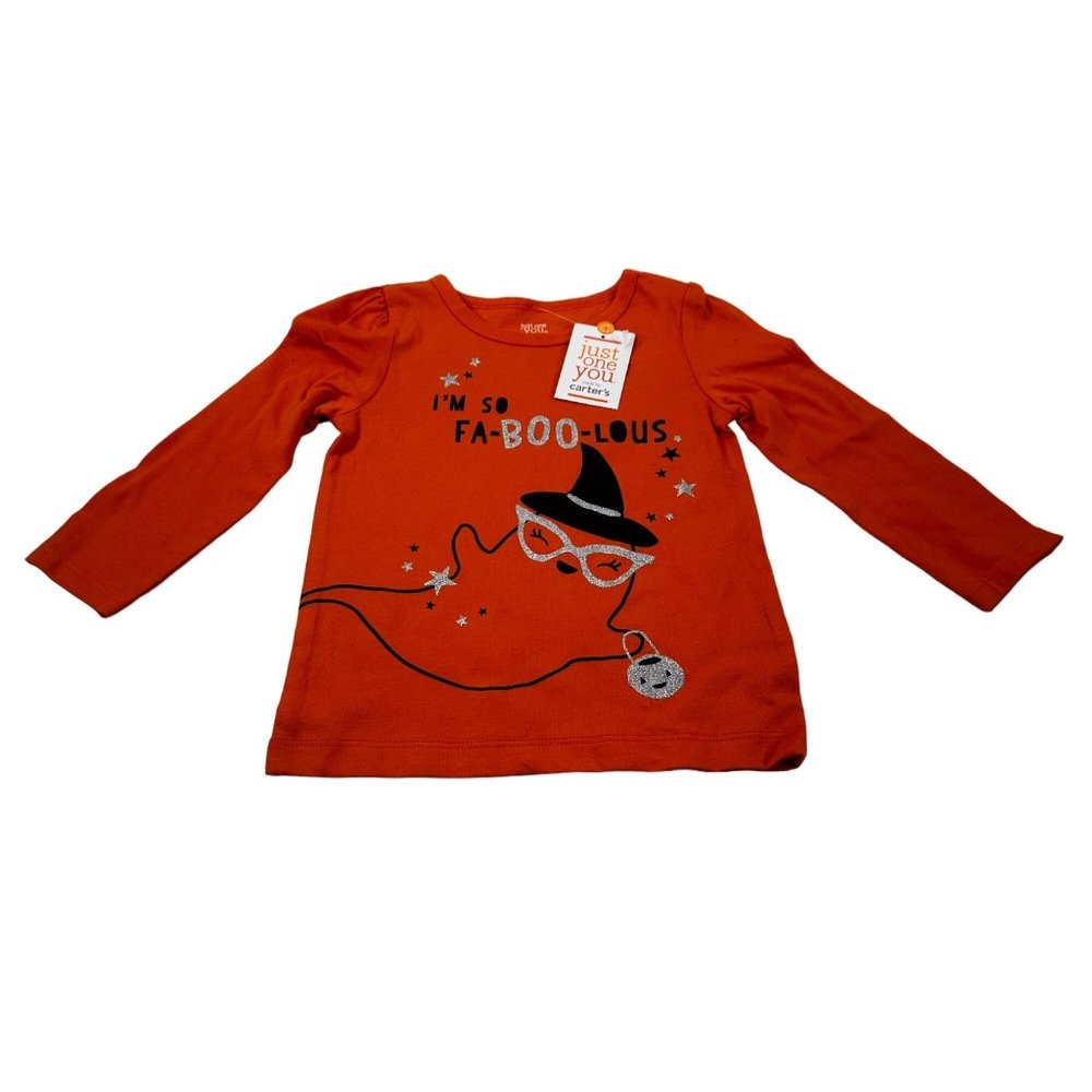 Just One You Girl's 18 Month Shirt Long Sleeve I'm So Fa-Boo-Lous Halloween New